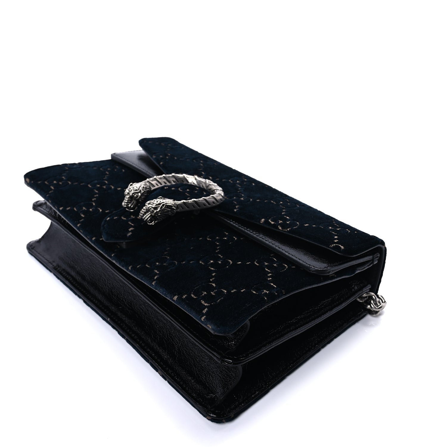 Gucci Velvet Skipper GG Monogram Small Dionysus Shoulder Bag Navy