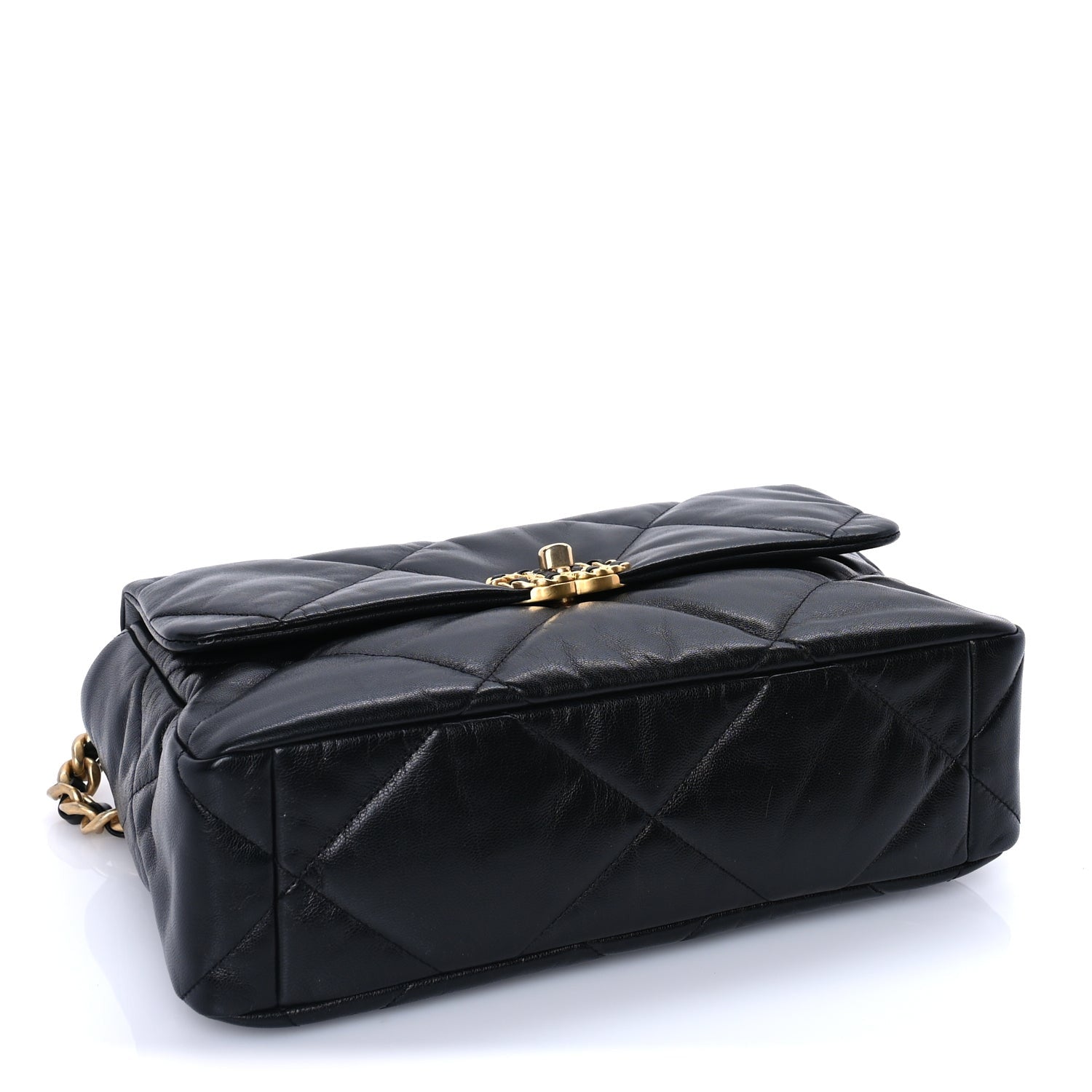 Chanel Goatskin Quilted Large 19 Flap Black