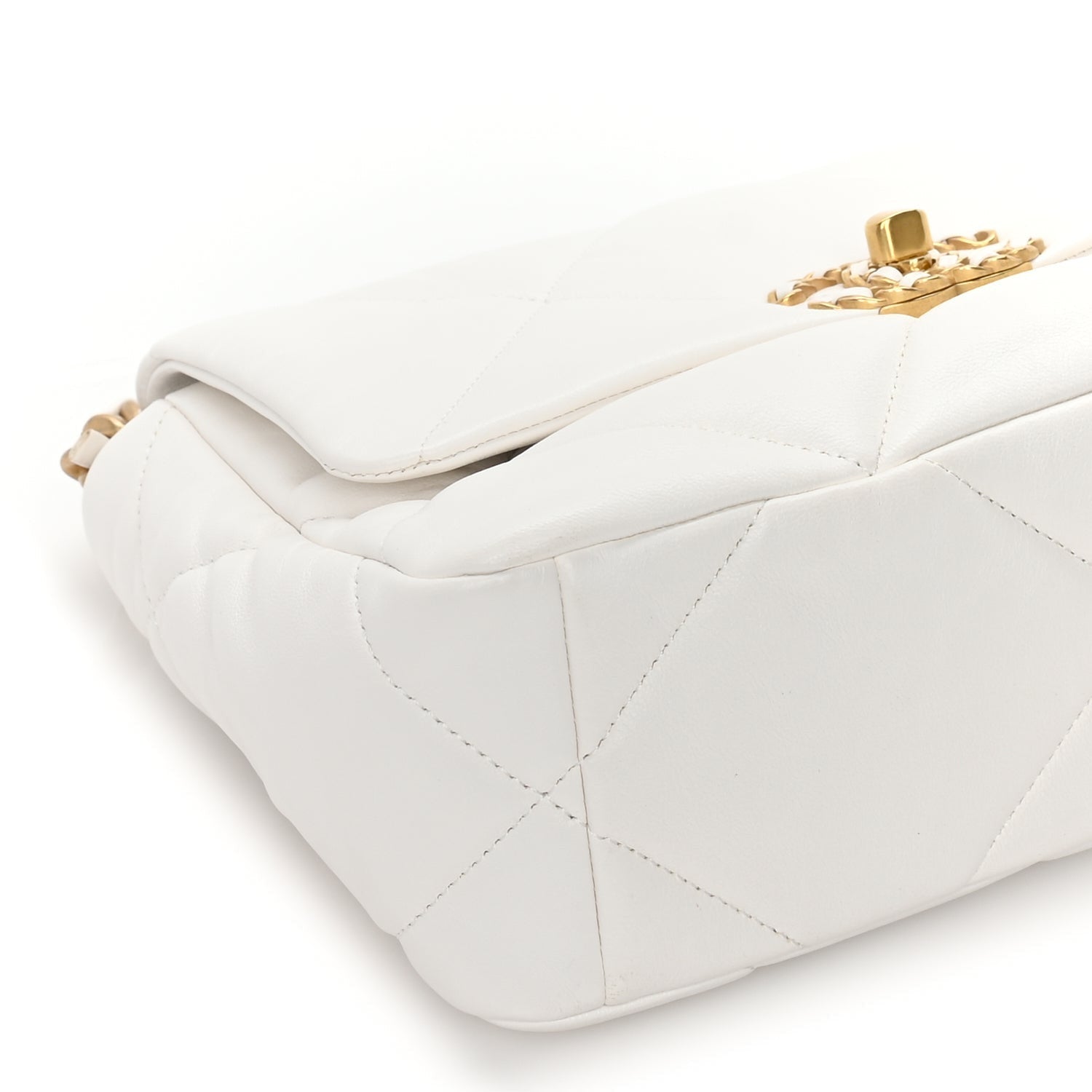 Chanel Lambskin Quilted Medium 19 Flap White