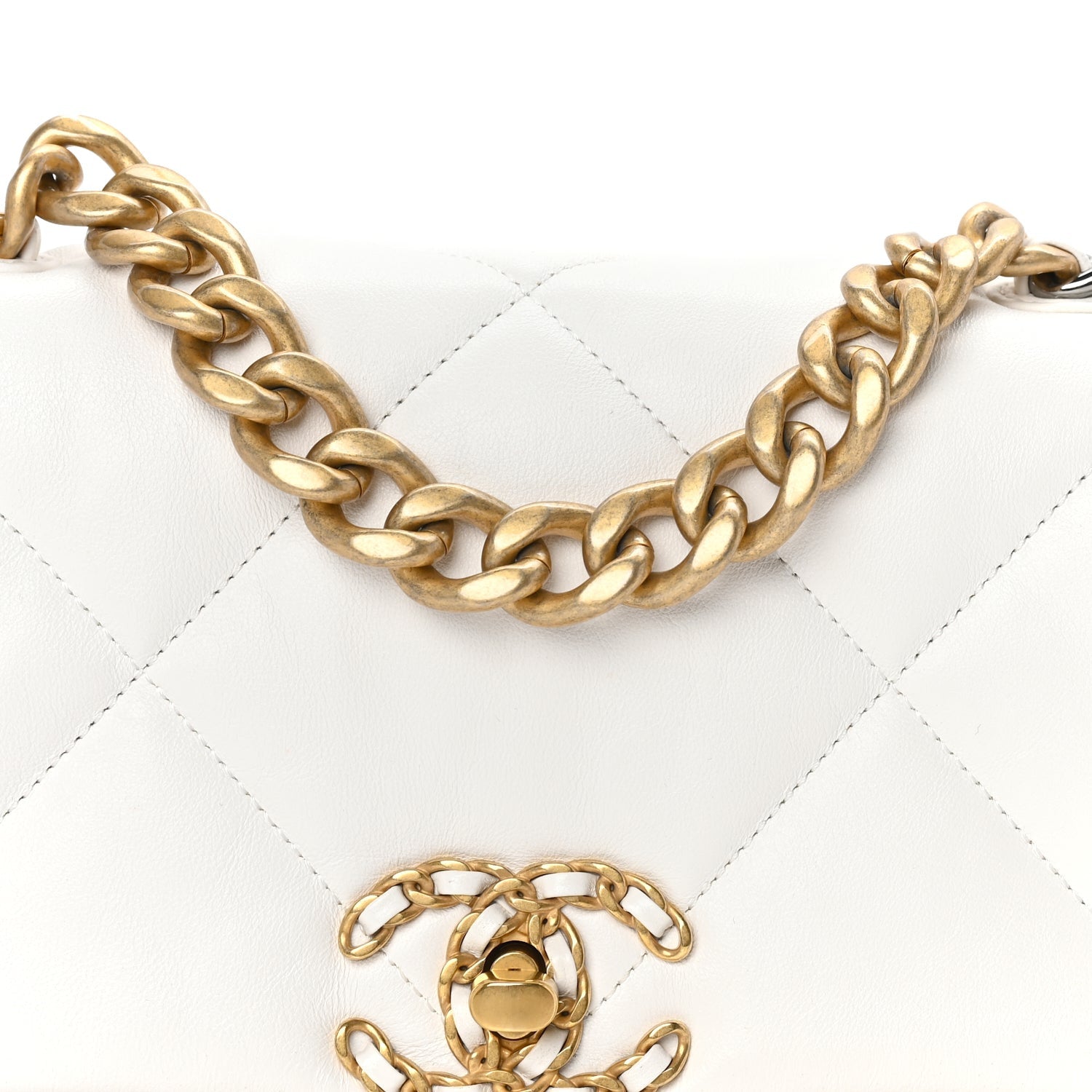 Chanel Lambskin Quilted Medium 19 Flap White