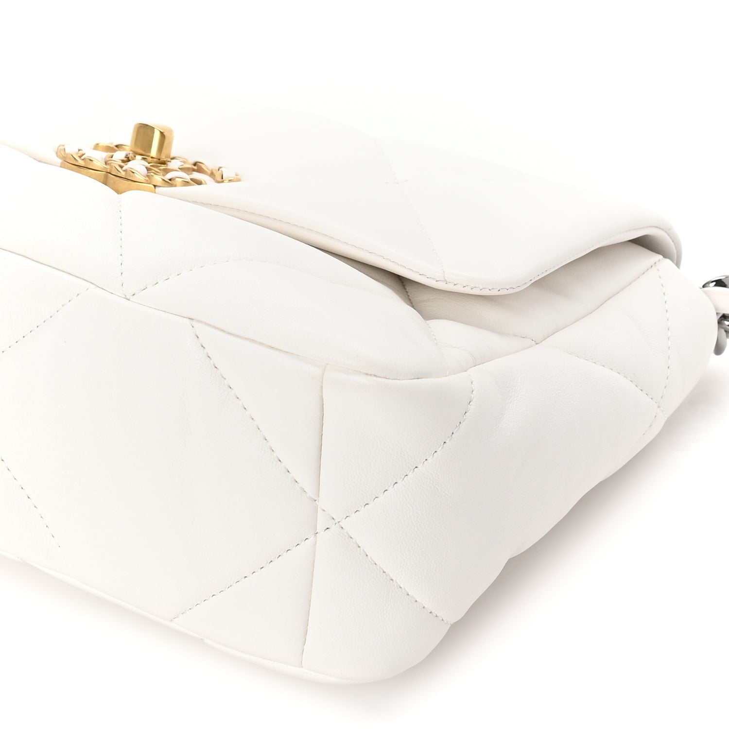 Chanel Lambskin Quilted Medium 19 Flap White