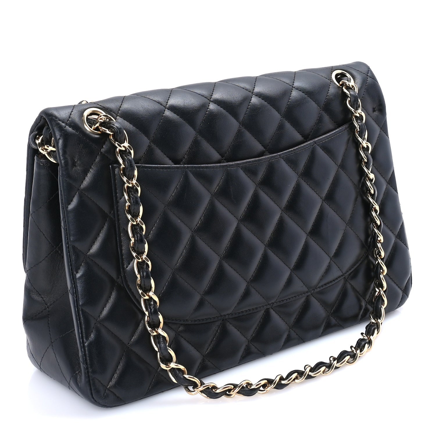 Chanel Lambskin Quilted Jumbo Double Flap Black