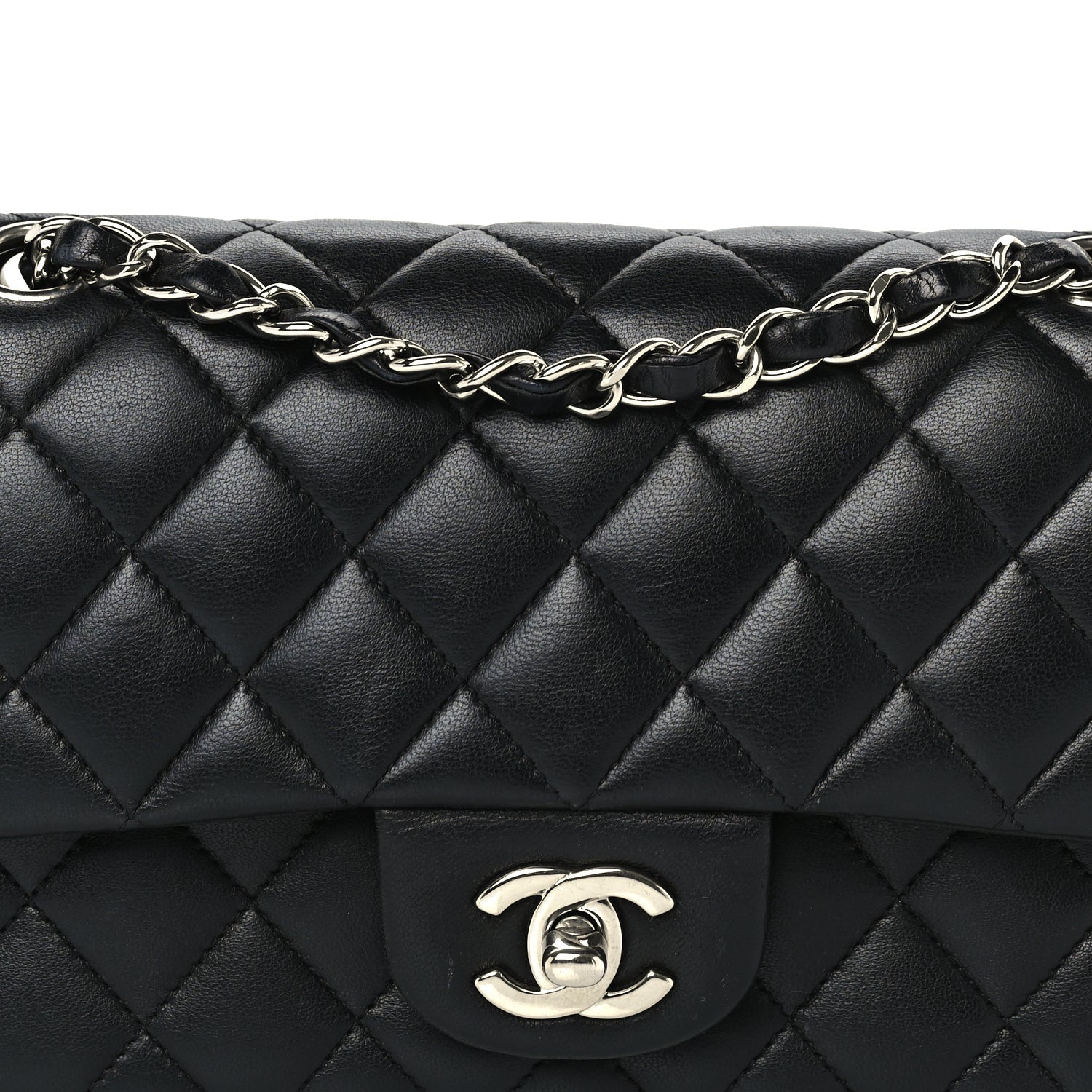Chanel Lambskin Quilted Small Double Flap Black