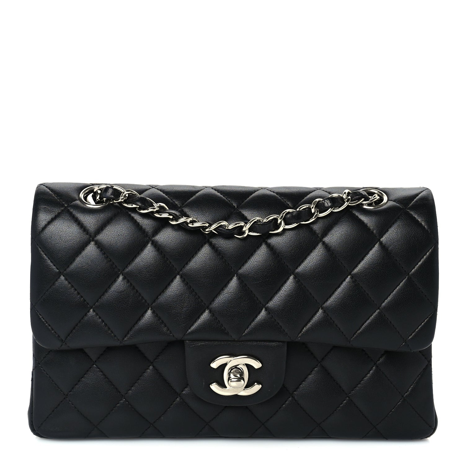 Chanel Lambskin Quilted Small Double Flap Black