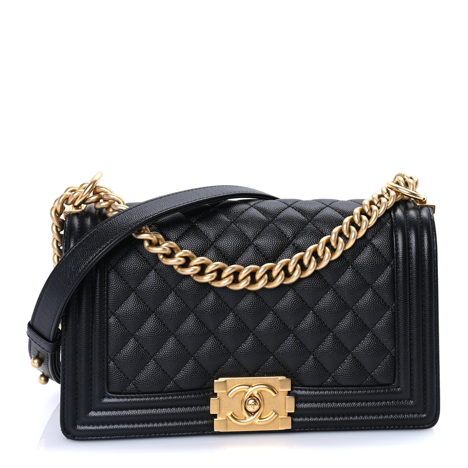 Chanel Caviair New Medium Boy Flap Bag Black