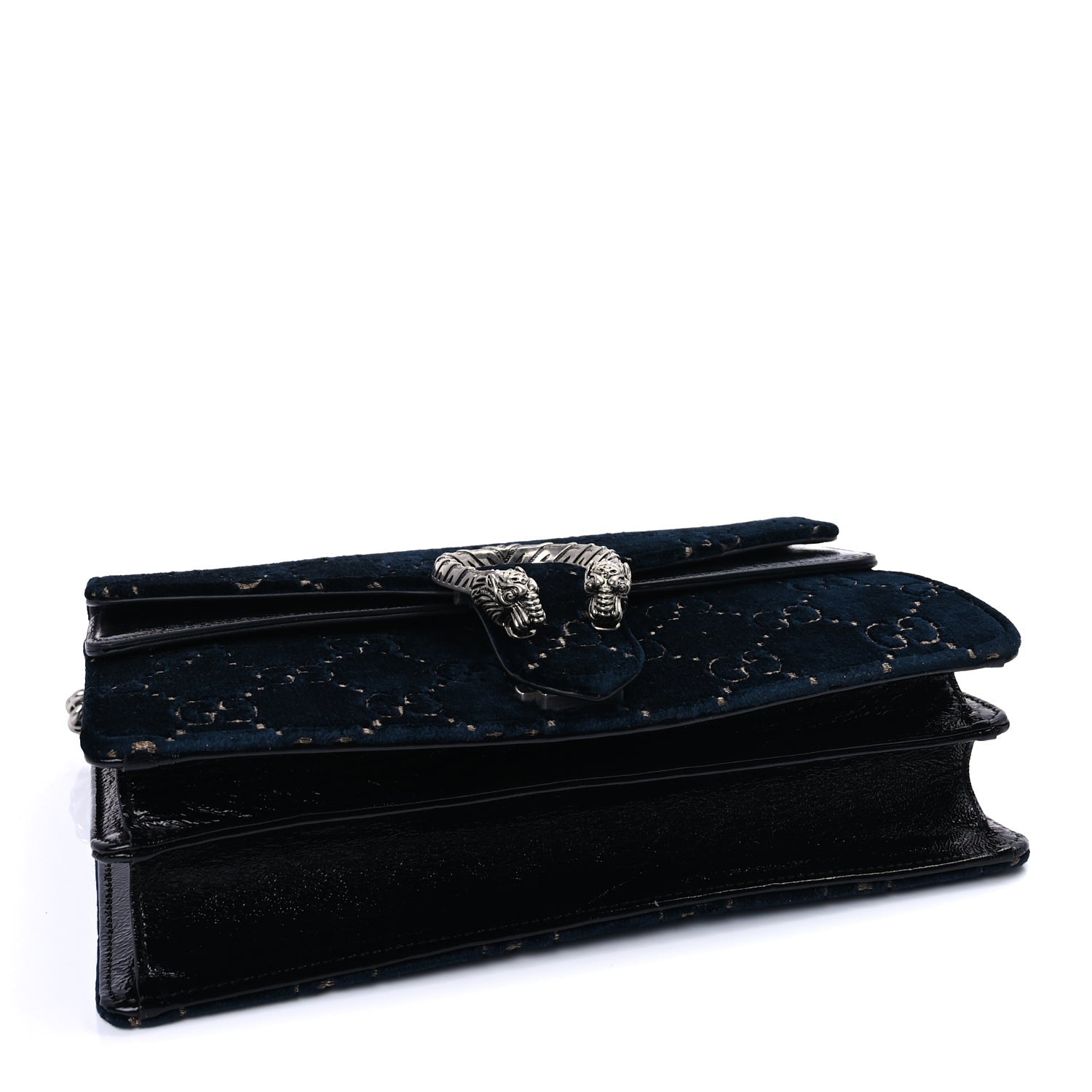 Gucci Velvet Skipper GG Monogram Small Dionysus Shoulder Bag Navy