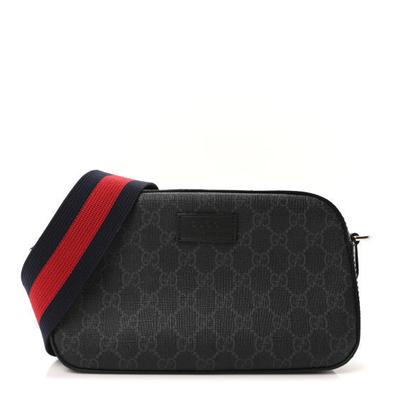 Gucci GG Supreme Monogram Web Shoulder Bag Black